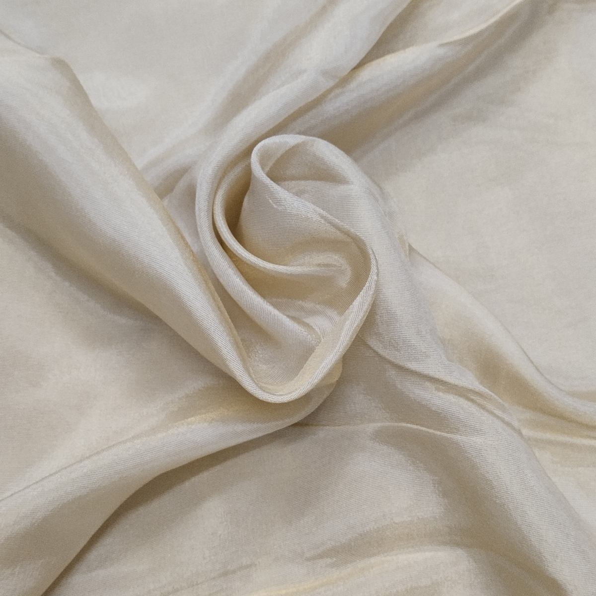 Glossy tissue gold fabric with soft transparent shine