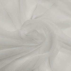 Soft white 30×30 dyeable chiffon fabric with transparent lightweight texture and elegant flowing drape