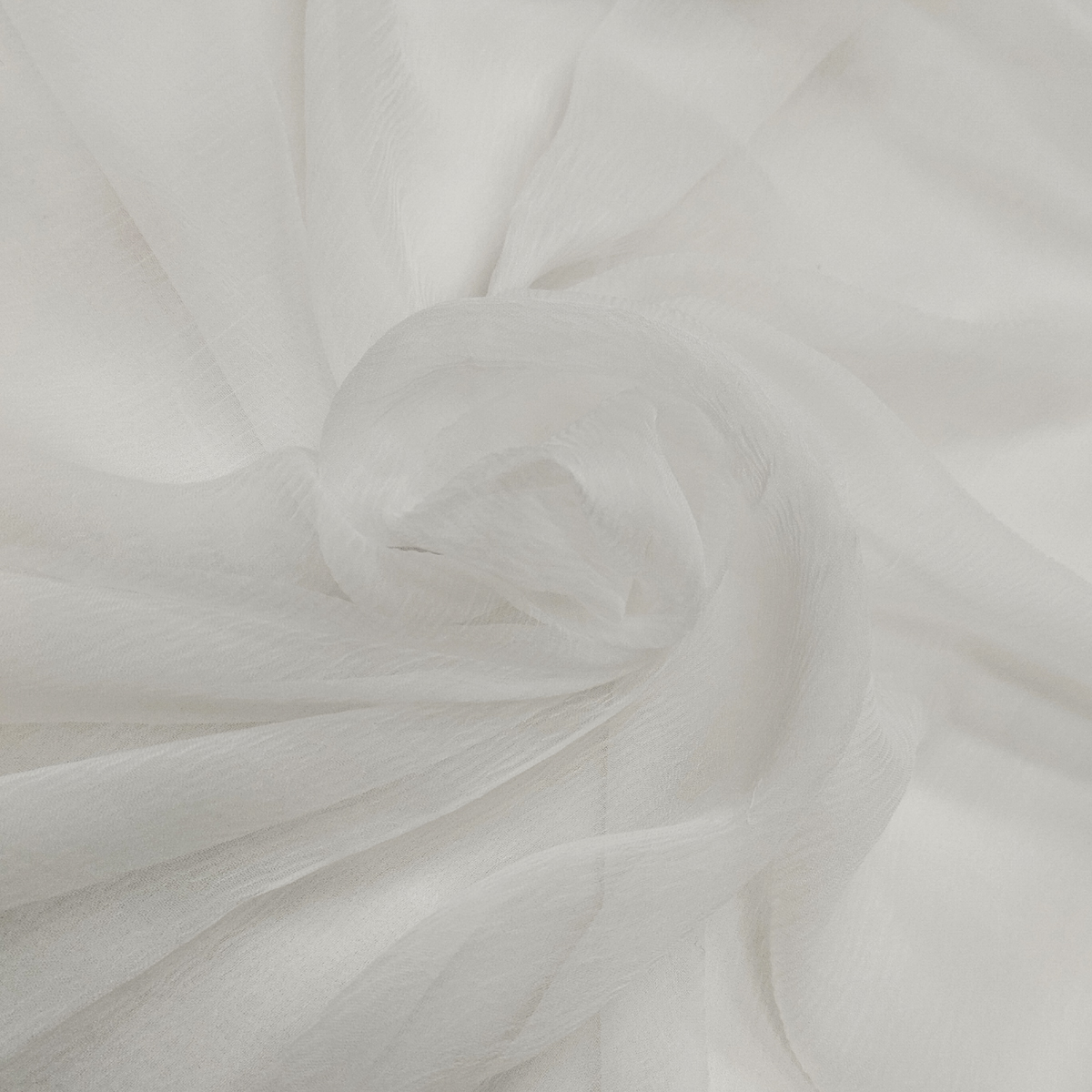 Soft white 30×30 dyeable chiffon fabric with transparent lightweight texture and elegant flowing drape