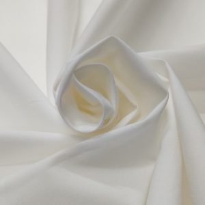 White Cotton Satin Lycra fabric with smooth satin finish