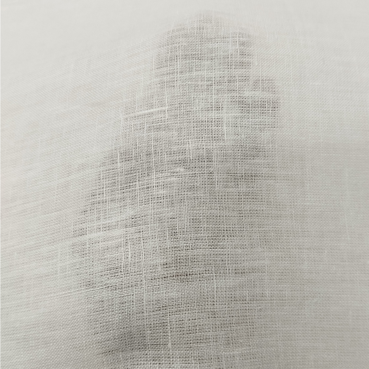 Soft white Pure 40×40 linen fabric with natural woven texture