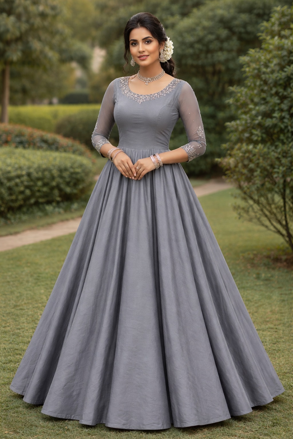 Elegant dyed Kiwi Cotton fabric with a soft drape ideal for casual and ethnic wear.