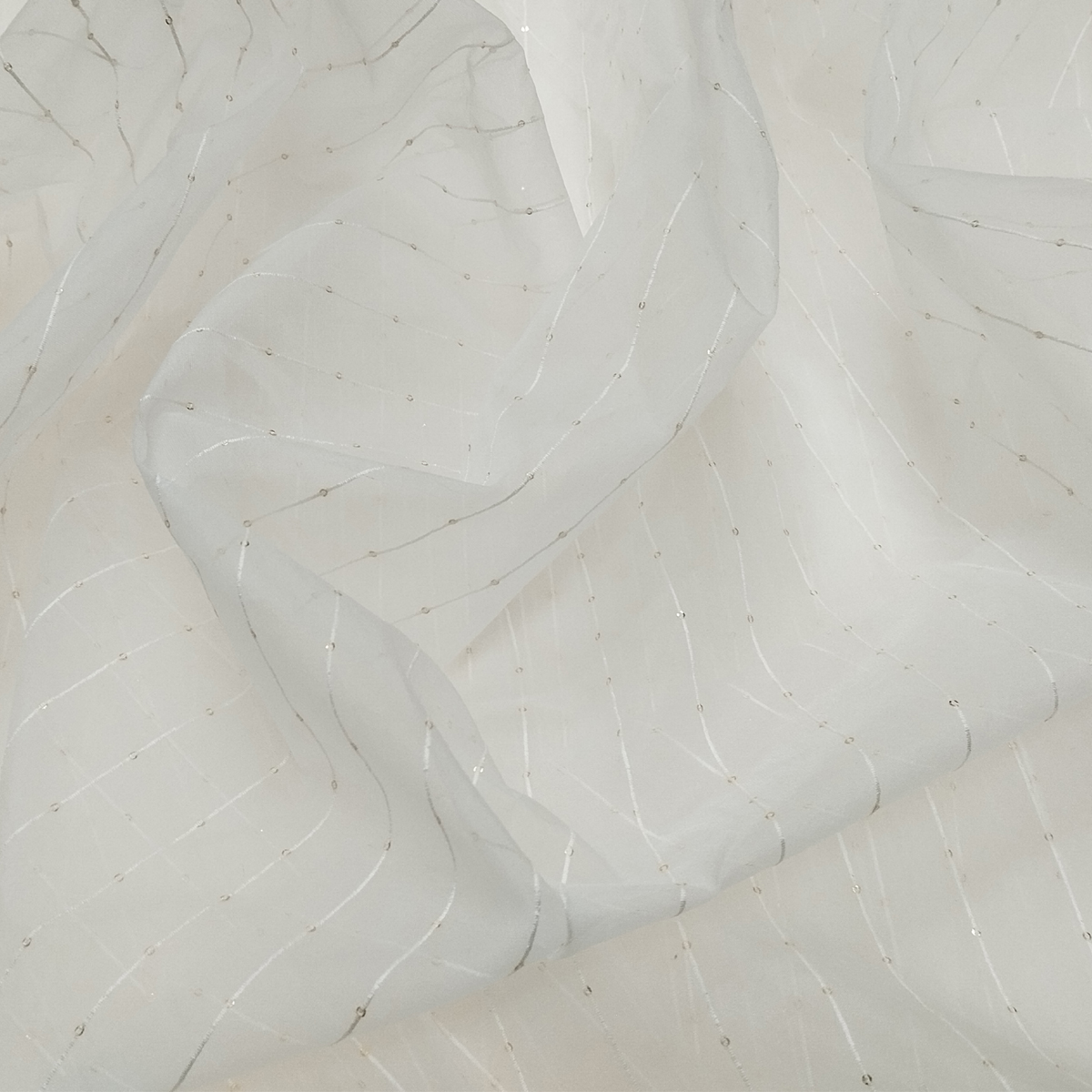 Soft sheer Jhilmil fabric texture close-up