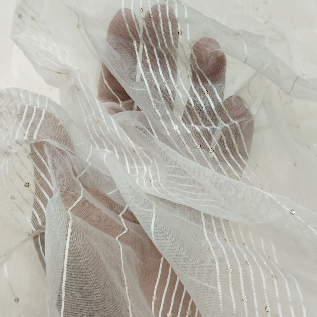 Elegant transparent Jhilmil fabric drape