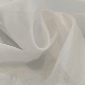 Pure Organza fabric with a sheer transparent texture, crisp finish, and lightweight elegant drape.